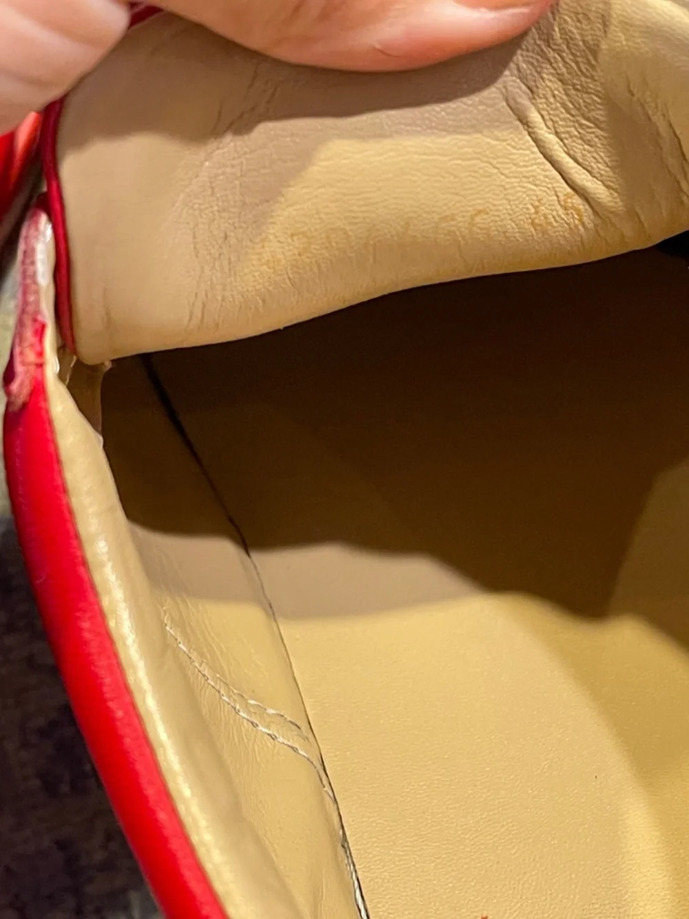 Gucci Red Leather Sneakers with Black Stripe and Gold Bee